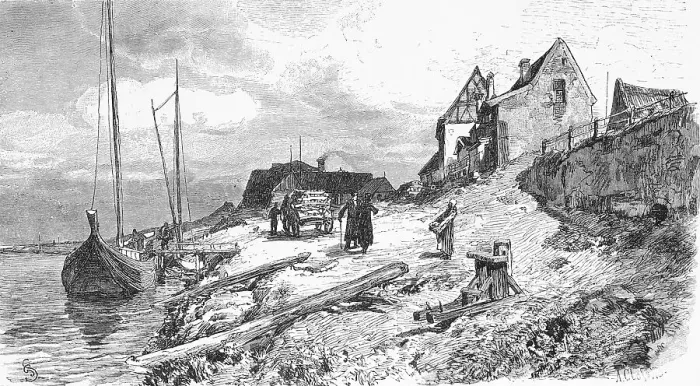 Framed Print : Village on the river Nogat, Poland