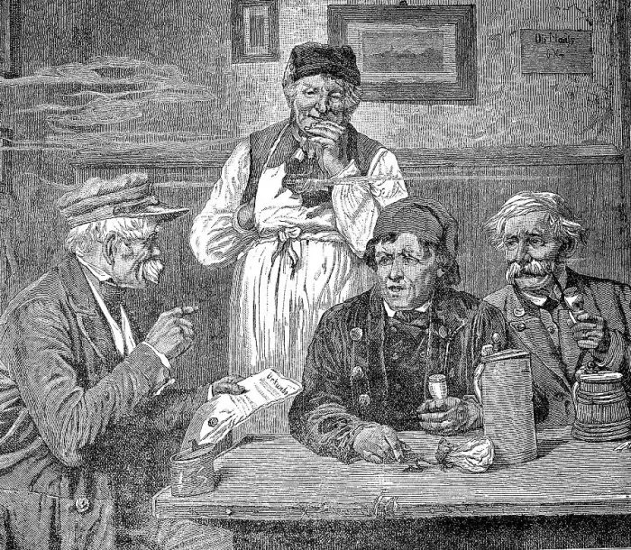 Framed Print : The village scholar reads a letter aloud