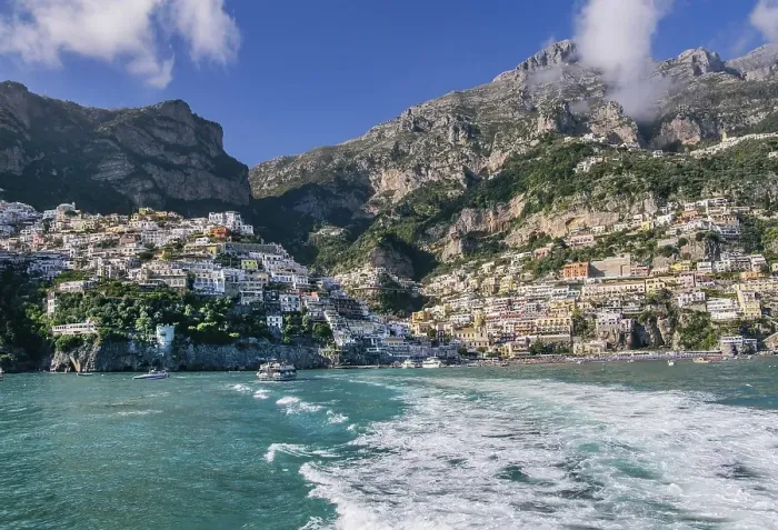 Framed Print : Village view from the sea with the mountain backdrop, Positano, Amalfi Coast, Gulf of Salerno, Campania, Southern Italy, Italy, Europe Framed Print : Village view from the sea with the mountain backdrop, Positano, Amalfi Coast, Gulf of Salerno, Campania, Southern Italy, Italy, Europe