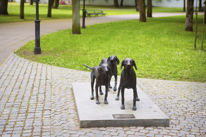 Framed Print : Vilnius, Lithuania - Monument to hunting dogs Lithuanian Shepherd Dog Framed Print : Vilnius, Lithuania - Monument to hunting dogs Lithuanian Shepherd Dog