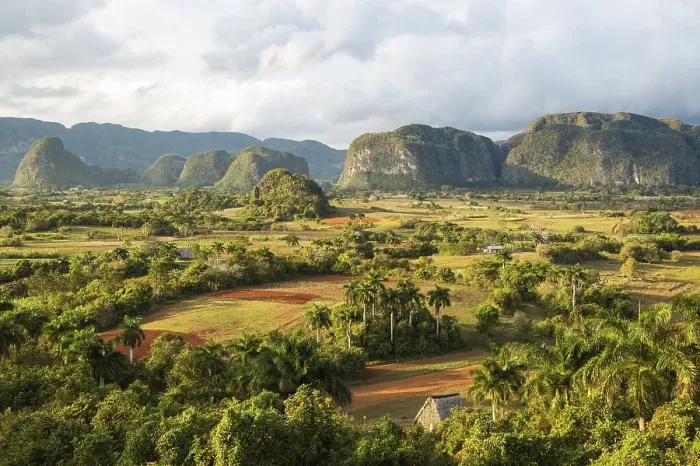 Framed Print : The Vinales valley with its rocky hills