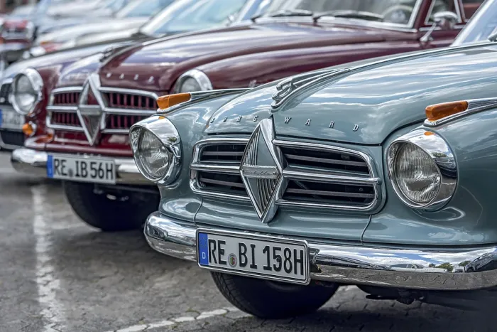 Framed Print : Vintage Borgward Isabella Coupe Cabriolet and Combi