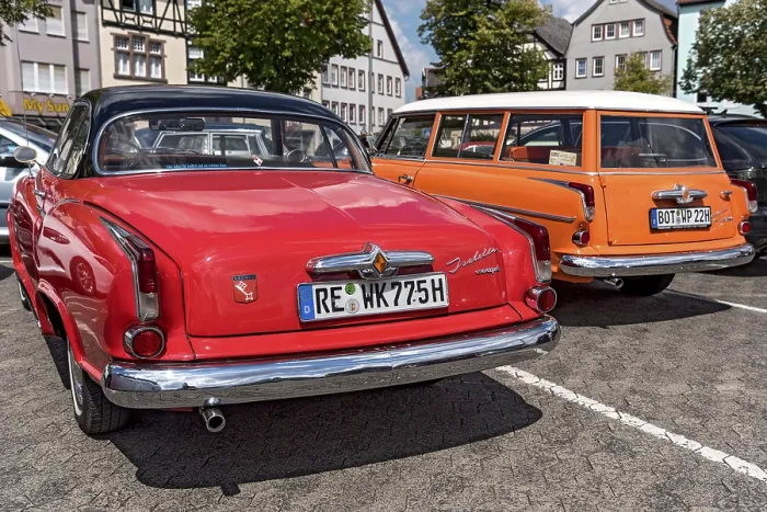 Framed Print : Vintage Borgward Isabella Coupe and de Luxe Combi Framed Print : Vintage Borgward Isabella Coupe and de Luxe Combi