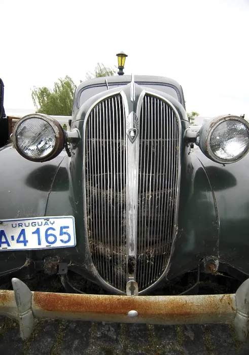 Framed Print : Vintage car in Colonia, Uruguay