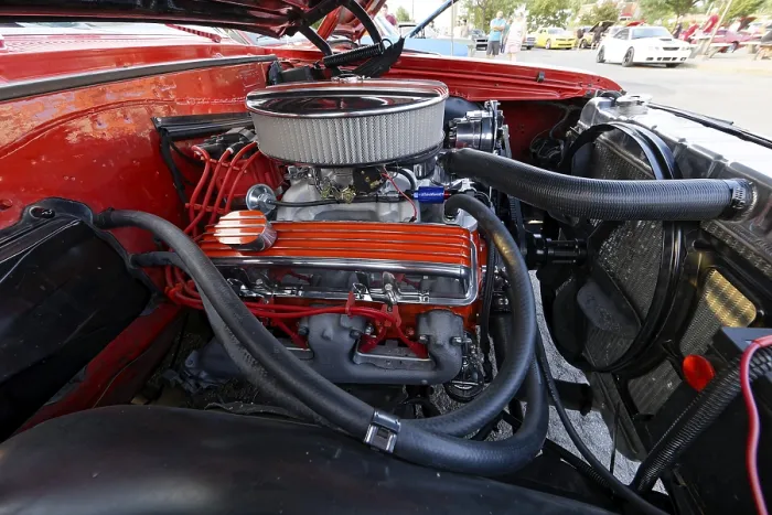 Framed Print : Vintage car engine, car show, Chateauguay
