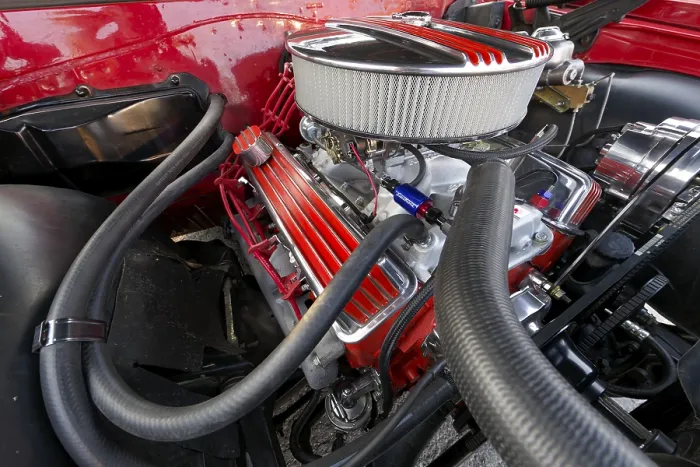Framed Print : Vintage car engine, car show, Chateauguay