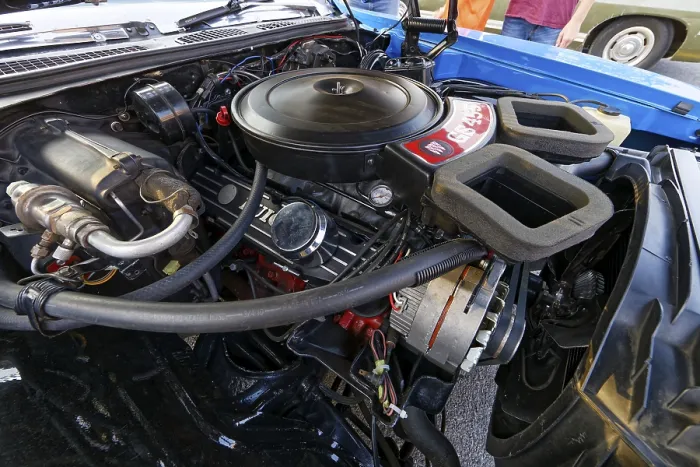 Framed Print : Vintage car engine, car show, Chateauguay
