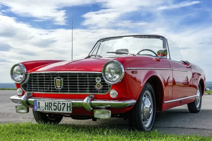 Framed Print : Vintage car FIAT 1500 Spider, convertible