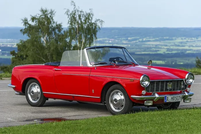 Framed Print : Vintage car FIAT 1500 Spider, convertible