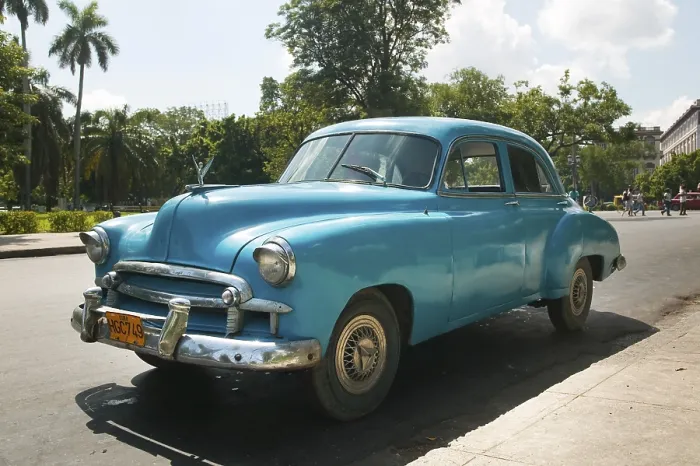 Framed Print : Vintage car in Havana, Cuba, Central America