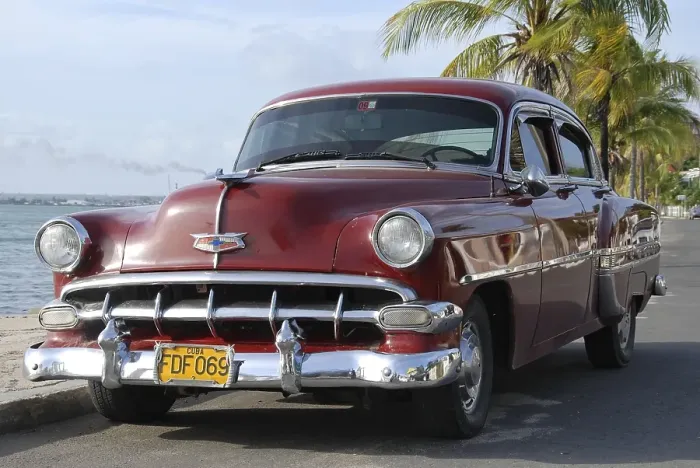 Framed Print : Vintage car, Punta Gorda peninsula