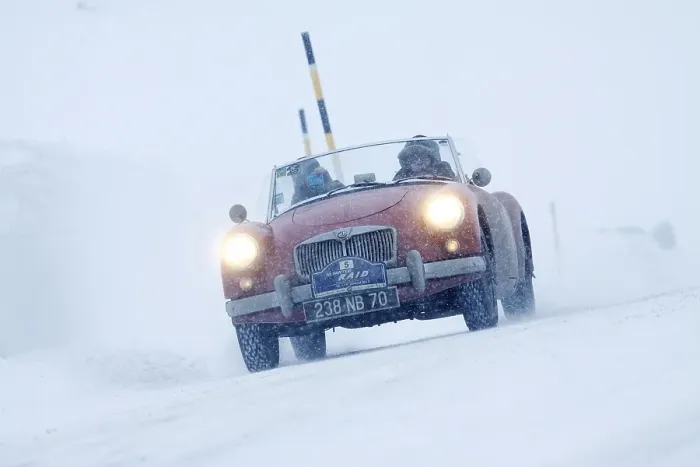 Framed Print : Vintage car rally, WinterRAID 2013