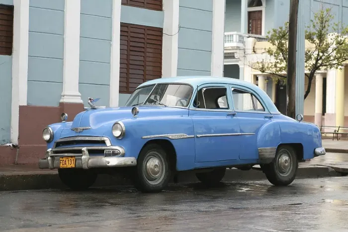 Framed Print : Vintage care parked on a street in Cienfuegos Framed Print : Vintage care parked on a street in Cienfuegos