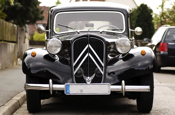Framed Print : Vintage Citroen, Dinkelsbuehl, Middle Franconia
