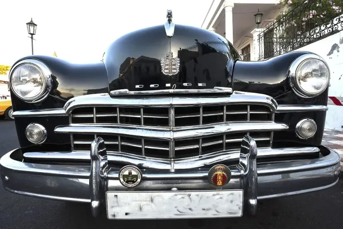 Framed Print : Vintage Dodge at classic car meeting