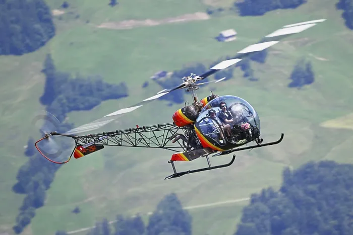 Framed Print : Vintage helicopter Bell-47, HB-ZDF
