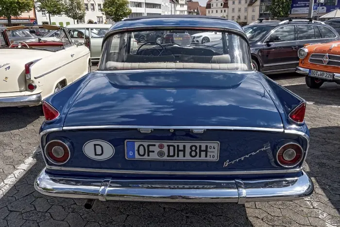 Framed Print : Vintage large Borgward P 100, sedan