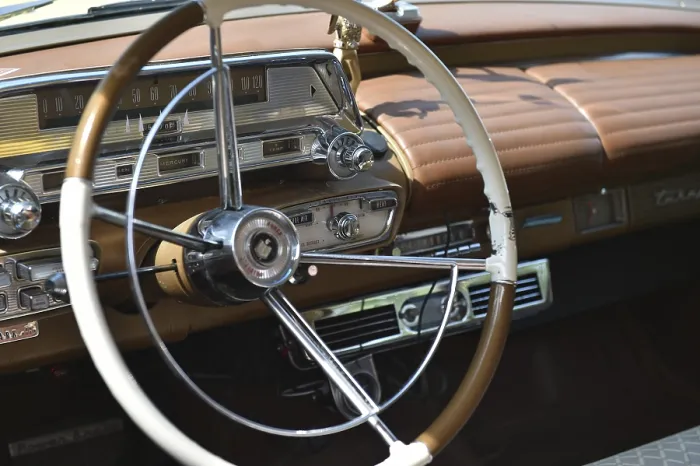 Framed Print : Vintage Mercury Steering Wheel