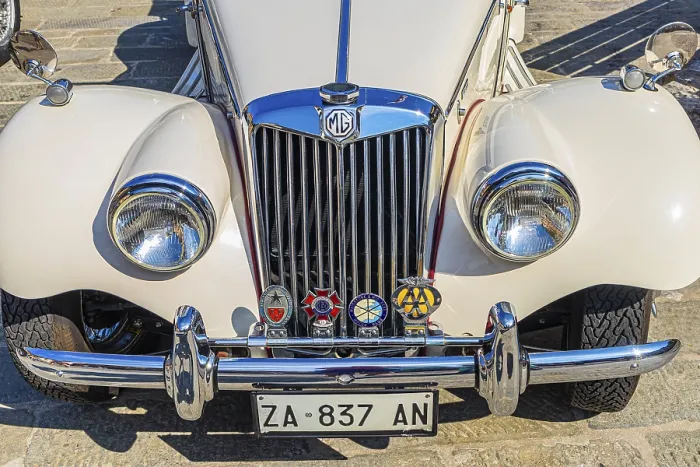 Framed Print : Vintage MG Morgan at Portofino Harbour Framed Print : Vintage MG Morgan at Portofino Harbour