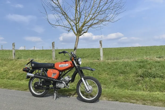 Framed Print : Vintage moped from the GDR Simson S51