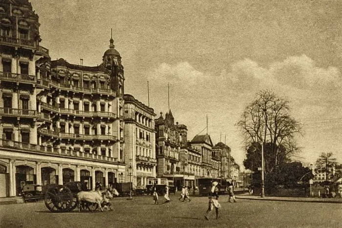 Framed Print : Vintage photo of esplanade building, kolkata, west bengal, india, asia
