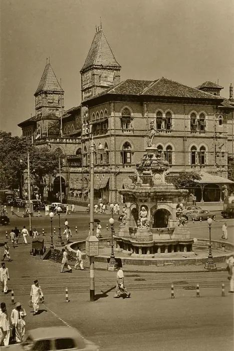 Framed Print : Vintage photo of flora fountain, mumbai, maharashtra, india, asia