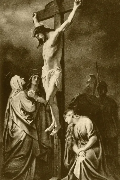 Framed Print : Vintage photo of jesus christ crucifixion, india, asia