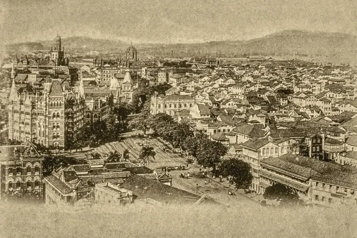 Framed Print : Vintage photo of view from clock tower mumbai, maharashtra, india, asia
