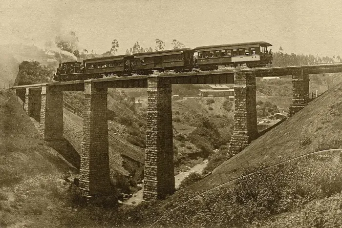 Framed Print : Vintage photo of wellington bridge, nilgiris, tamil nadu, india, asia
