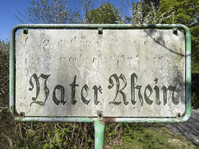 Framed Print : Vintage sign with the inscription Vater Rhein am Drachenfels in Konigswinter Framed Print : Vintage sign with the inscription Vater Rhein am Drachenfels in Konigswinter