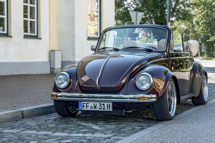 Framed Print : Vintage Volkswagen VW Beetle Cabriolet