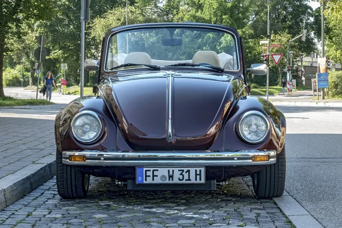 Framed Print : Vintage Volkswagen VW Beetle Cabriolet