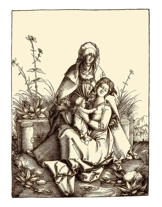 Framed Print : The Virgin Mary and Child with Saint Anne