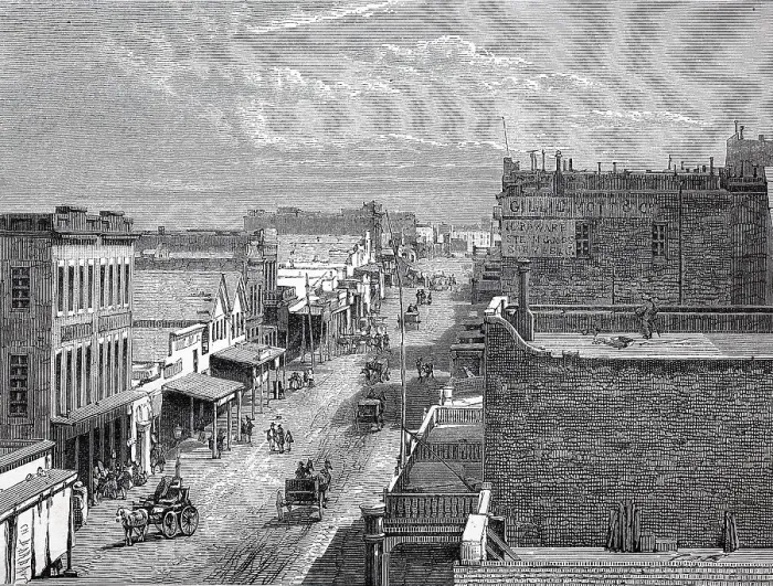 Framed Print : Virginia City in 1870, City in the Nevada Desert