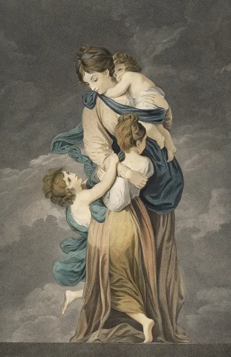 Framed Print : The virtues: Charity, a mother and her children