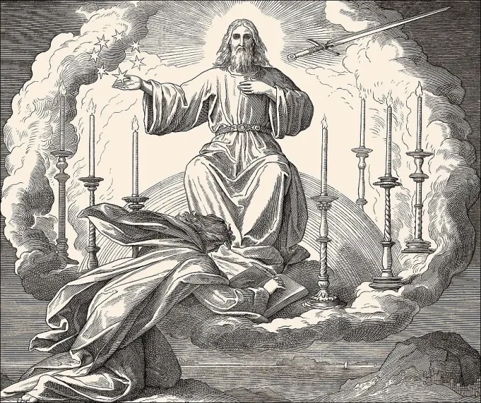 Framed Print : Vision of John on Patmos, Book of Revelation