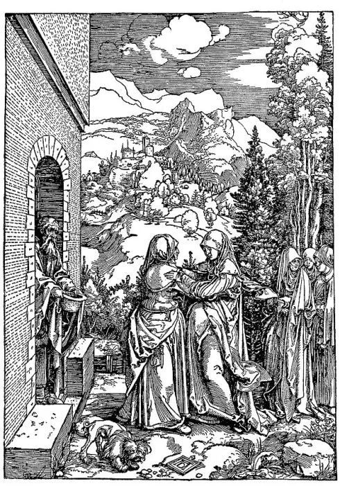 Framed Print : The Visitation, from The Life of the Virgin by Albrecht Duerer Framed Print : The Visitation, from The Life of the Virgin by Albrecht Duerer