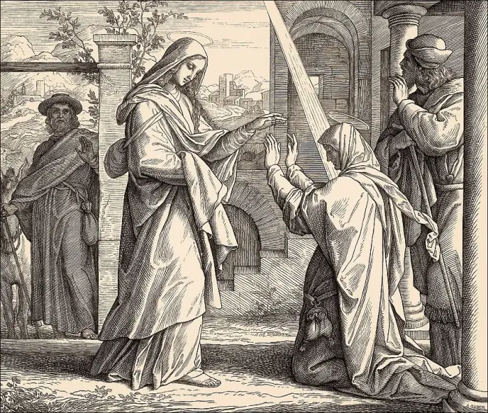 Framed Print : The Visitation, the visit of Blessed Virgin Mary to St