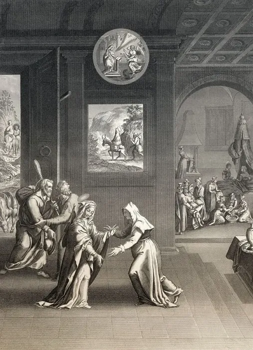 Framed Print : The Visitation, visit of Blessed Virgin Mary to St