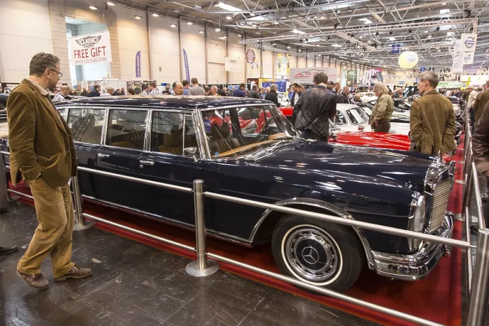 Framed Print : Visitors to Techno Classica take a look at a Mercedes Benz 600 Framed Print : Visitors to Techno Classica take a look at a Mercedes Benz 600