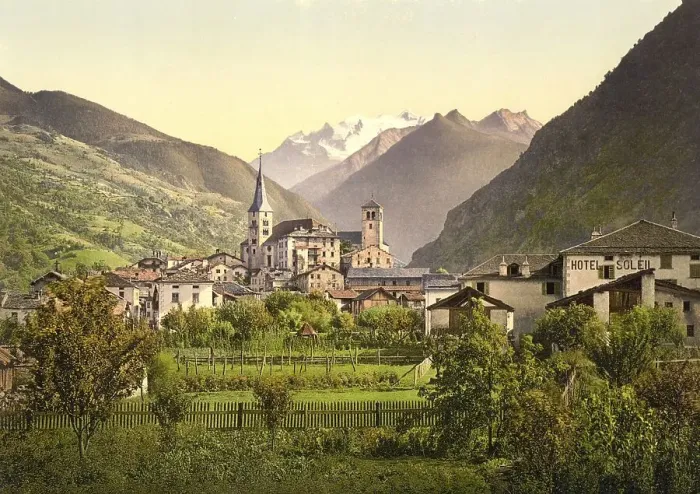 Framed Print : Visp, Viege, a municipality in the Swiss canton of Valais