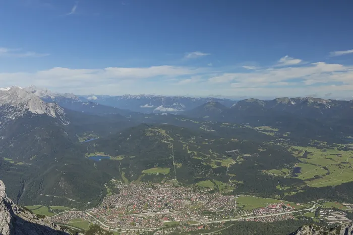 Framed Print : Vista on Mittenwald from the Karwendel mountain