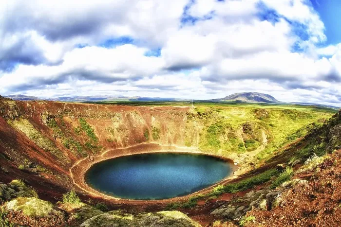 Framed Print : Volcanic crater, crater lake Kerio