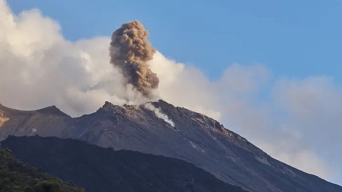 Framed Print : Volcanic eruption, ash cloud, Stromboli Framed Print : Volcanic eruption, ash cloud, Stromboli
