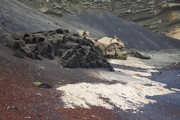 Framed Print : Volcanic rock in the crater cauldron