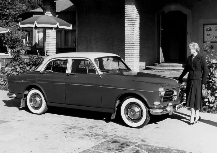 Framed Print : Volvo Amazon. a passenger car from Volvo that was launched for dealers in Skoevde on 3 August 1956