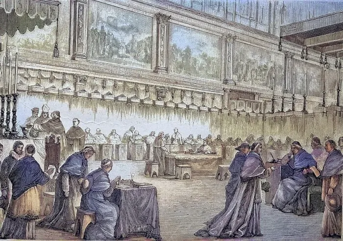 Framed Print : The vote of the cardinals in the sixtinian chapel of the Vatican during a conclave