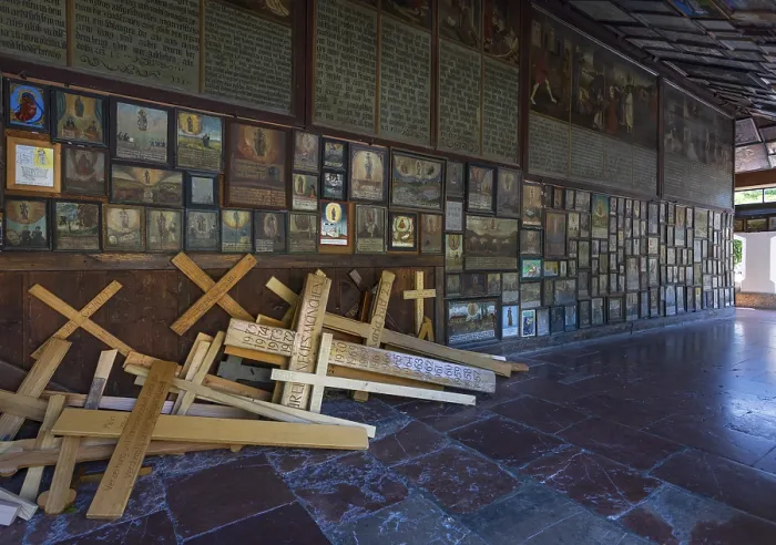 Framed Print : Votive plaques in the walkway around the Chapel of Grace