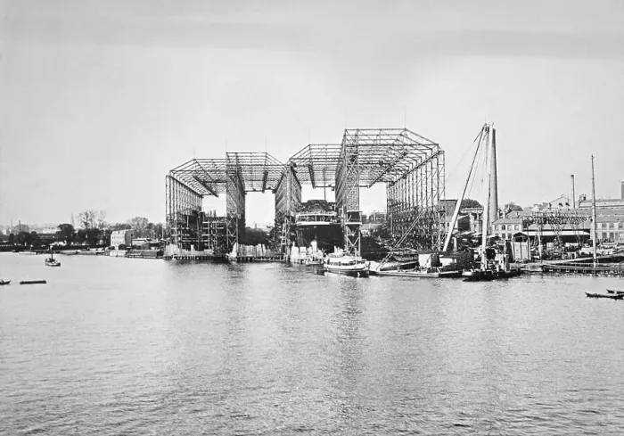 Framed Print : Vulkanwerft, historical photo, ca