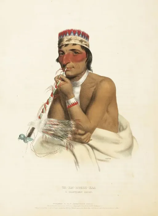 Framed Print : Wa-Em-Boesh-Kaa. A Chippeway Chief (1838)